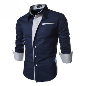 NEW Camisa Masculina Slim Fashion Men Shirt 2016 New Brand Casual Long-Sleeved Chemise Homme Plaid Camisa Masculina Big Size