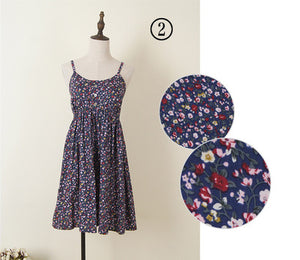 Amourlymei Hot Sale 100%Cotton Japanese Summer Women Sweet Cute Floral Print Spaghetti Strap Basic Bottom Dress Mori Girl Lolita