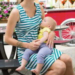 BAHEMAMI Pregnant Women Summer Sleeveless Dress Striped Dresses Breastfeeding And Nursing Women Dresses Women's Tops Vestidos