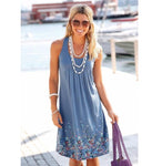 2017 New Summer Style Bodycon Dresses Vintage Ladies Sexy Fitness Floral Print Sleeveless Crew Neck Dress