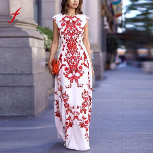 Women 2017 dress boho Dress  female vestidos mujer Dresses PrintedS leeveless  Long Evening Party dresses Beach Sundress