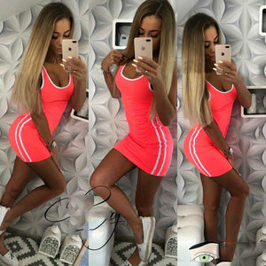 2018 Summer Package Hip Dress Women Solid Knitted Sexy Dress Casual O-neck Sleeveless Bodycon Dress Women Plus Size vestidos