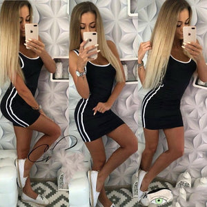 2018 Summer Package Hip Dress Women Solid Knitted Sexy Dress Casual O-neck Sleeveless Bodycon Dress Women Plus Size vestidos