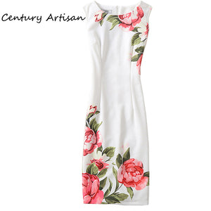 CYAN Summer Dress Women 2018 Casual Plus Size Elegant Floral Print Party Dress Sexy Slim Ladies Bodycon Dress Female Vestidos
