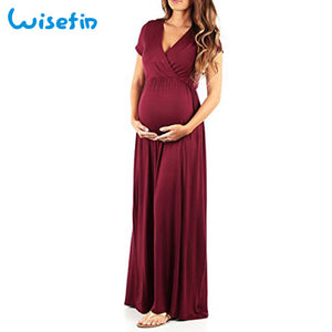Wisefin Women Nursing Dress 4 Style Maternity Dress Photography Short Sleeve Pregnant Dresses For Women Maternity Clothes Summer