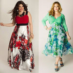 Fashion Women Sexy Summer Dress Boho Maxi Long Party Floral Dress Beach Dress Sundress Plus Size L-3XL